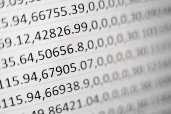 Data displayed on a computer