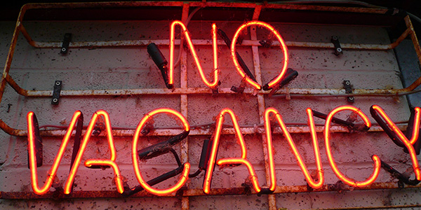 Hotel 'no vacancy' sign