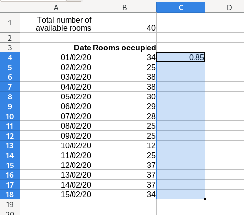 Select all columns to be auto filled in Excel