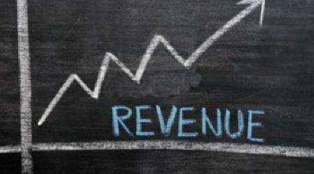 Revenue growing on a blackboard