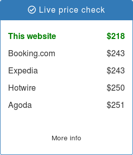 A simple price check widget showing live price comparison between OTAs and the hotel's own website